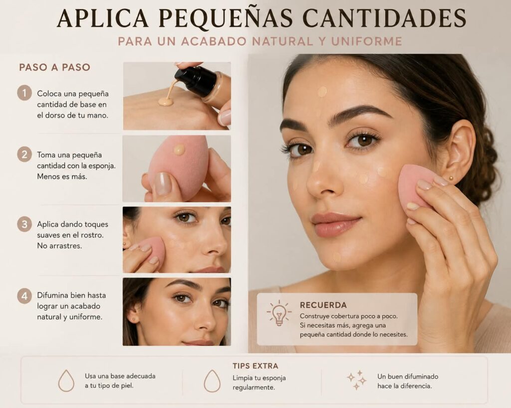 Cómo aplicar base de maquillaje para no marcar arrugas