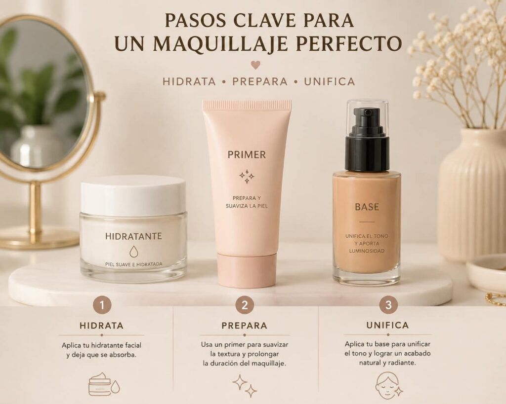 Preparación de la piel antes de aplicar base de maquillaje